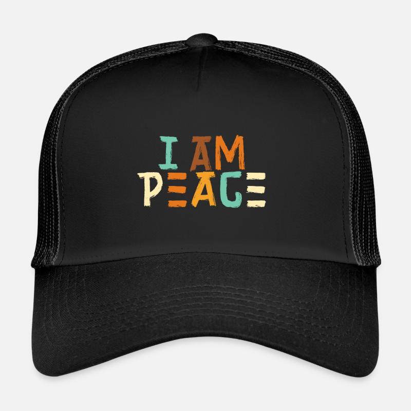 I am peace funny matching couples - Trucker Cap - Schwarz/Schwarz