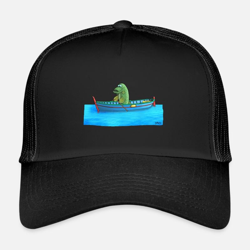 Hecht im Ruderboot Trucker Cap