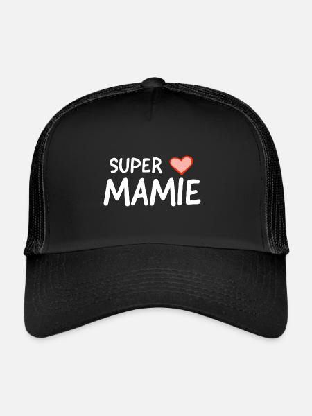 Super mamie - Casquette trucker  - noir/noir - Devant