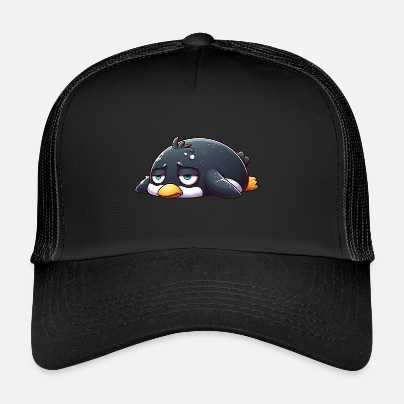 Tired penguin sad limp and listless Trucker Cap