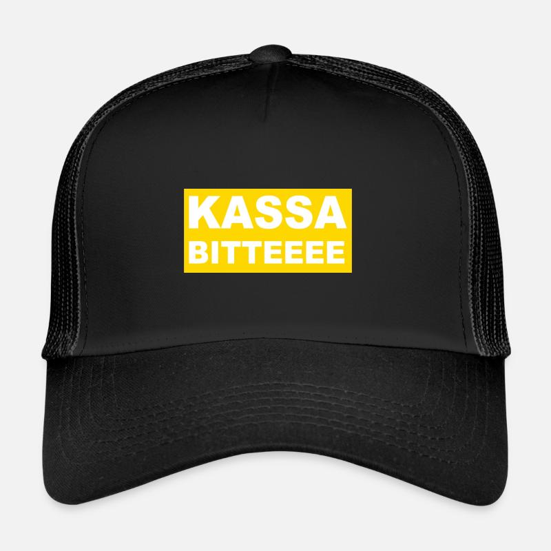 Kassa bitte - Trucker Cap - Schwarz/Schwarz