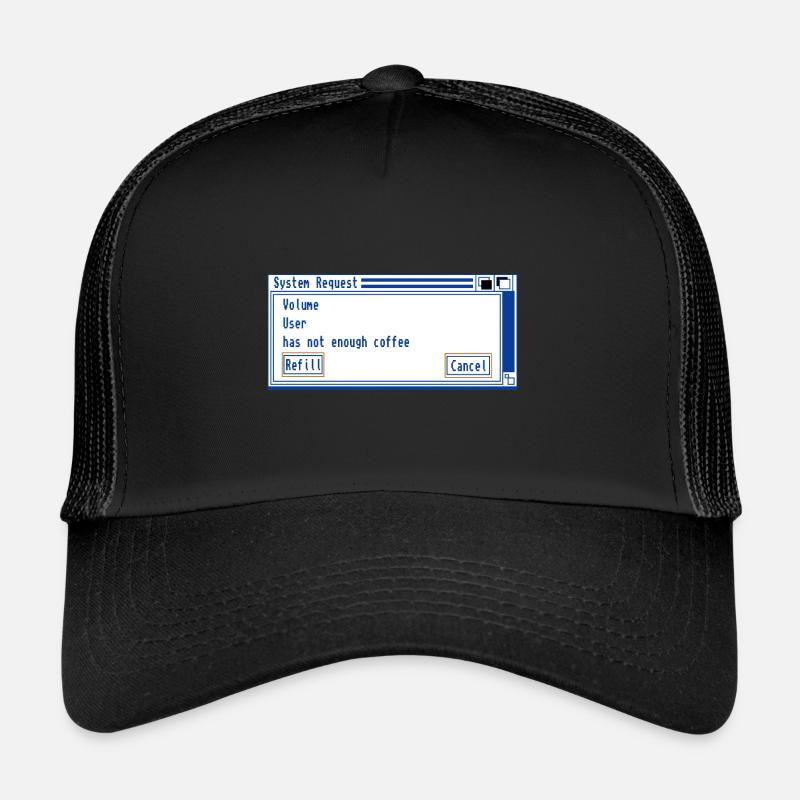 Demande système de case à cocher café - Casquette trucker - noir/noir