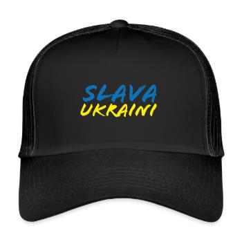 Slava Ukraini No War Frieden Peace - Trucker Cap - black/black - Front