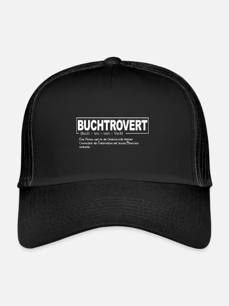 Buchtrovert - Trucker Cap - Schwarz/Schwarz