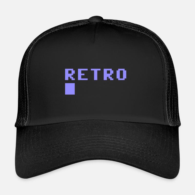 Rétro 8 bits - Casquette trucker - noir/noir