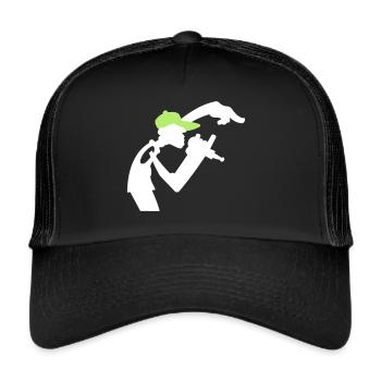 Rappeur - Casquette trucker  - noir/noir - Devant