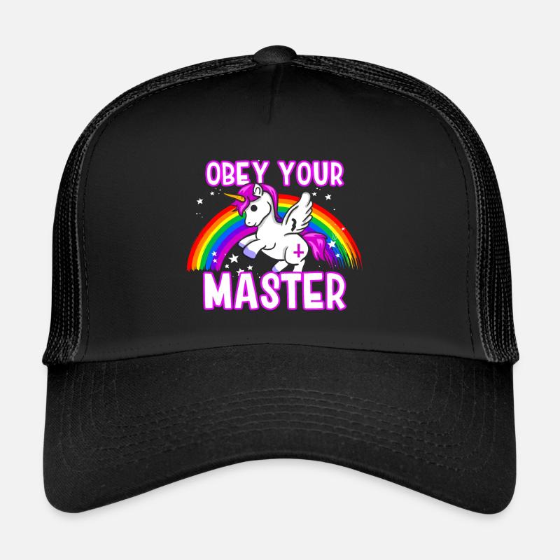 Obey Your Master - Einhorn Regenbogen Heavy Metal Trucker Cap
