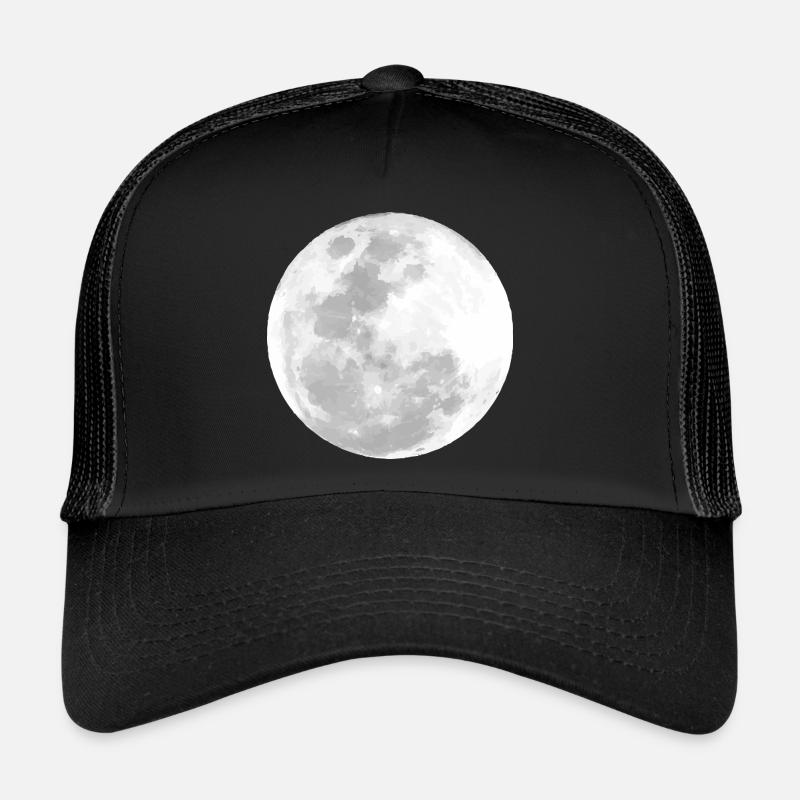 Pleine lune dans la nuit - Casquette trucker  - noir/noir
