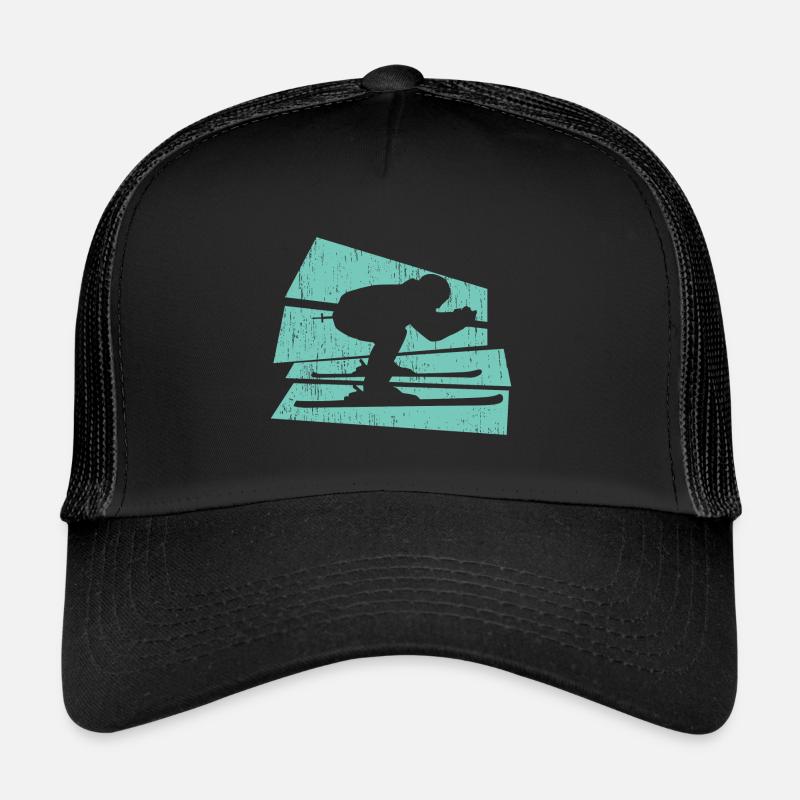 Skifahren - Trucker Cap - Schwarz/Schwarz