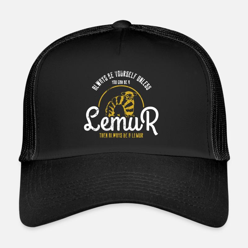 Lemur Immer Lemur sein - Trucker Cap - Schwarz/Schwarz