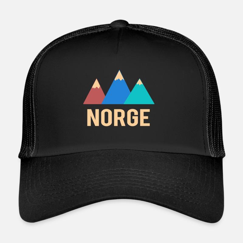 norge norwegen - Trucker Cap - Schwarz/Schwarz