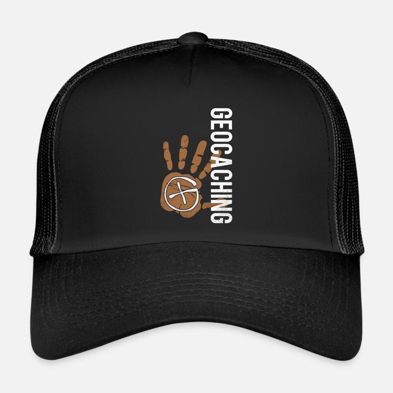 cadeau de géocachette - Casquette trucker  - noir/noir