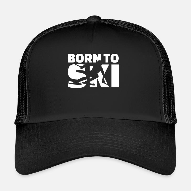 born to ski - Casquette trucker  - noir/noir