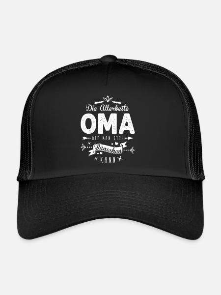 Die Beste Oma Spruch - Trucker Cap - Schwarz/Schwarz