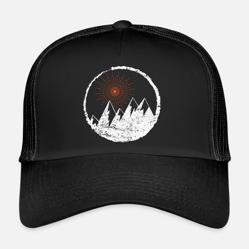 Mountains Mountains Mountain l Icon Symbol Logo Sun Trucker Cap