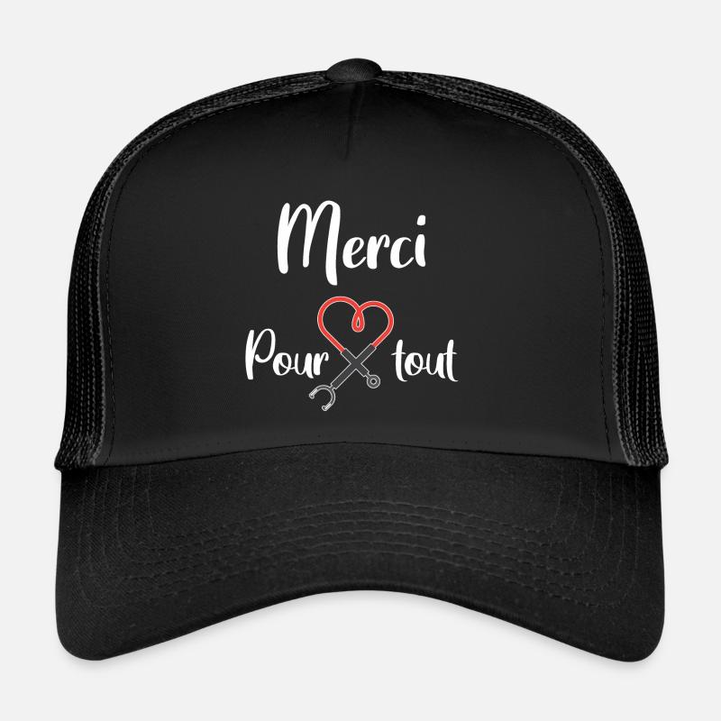 Merci aux infirmières. Période virus 2020. - Casquette trucker  - noir/noir