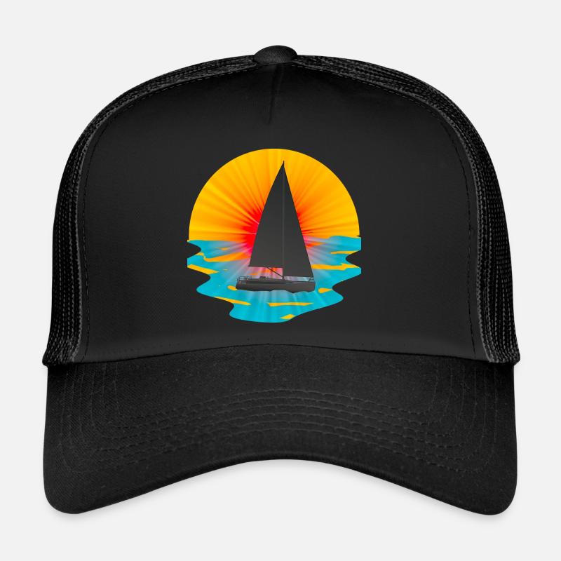 romantischer segler - Trucker Cap - Schwarz/Schwarz