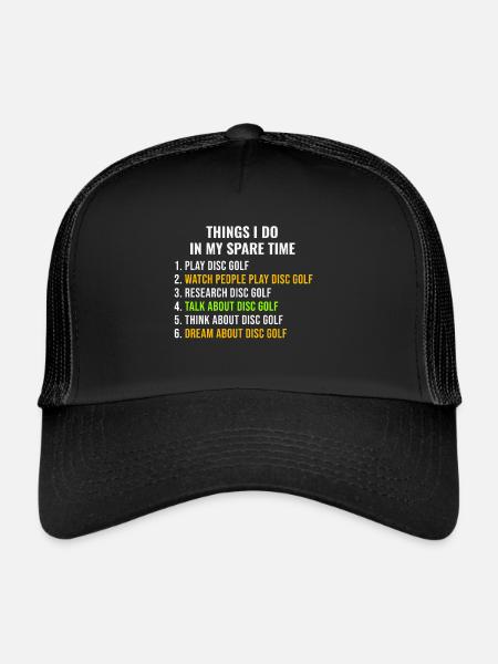 Disque golfeur golfeur frisbee drôle disant cadeau - Casquette trucker  - noir/noir - Devant