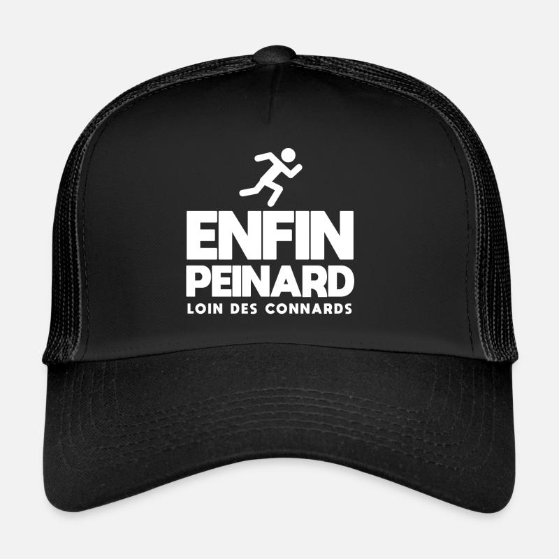 Enfin peinard course à pied jogging j'peux pas - Casquette trucker - noir/noir
