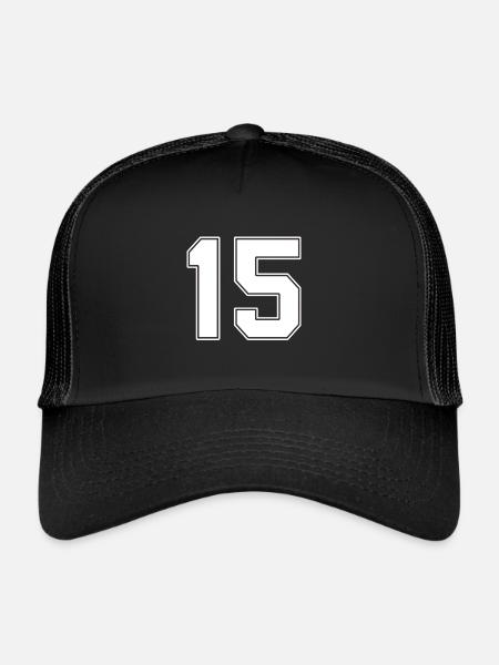 15 years old jersey number 15 - Trucker Cap - black/black - Front
