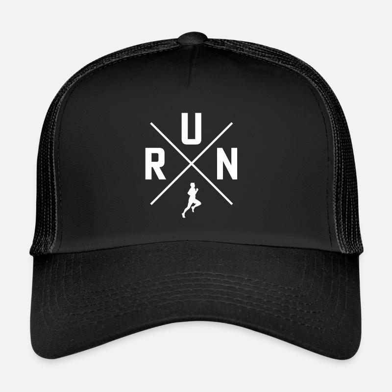 run running t-shirt runner - Casquette trucker  - noir/noir