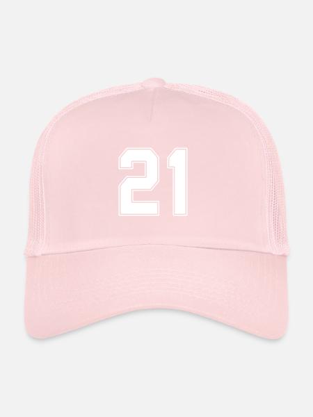 21 years jersey number 21 - Trucker Cap - pale pink - Front