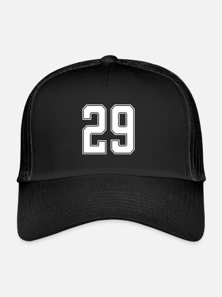 29 years jersey number 29 - Trucker Cap - black/black - Front