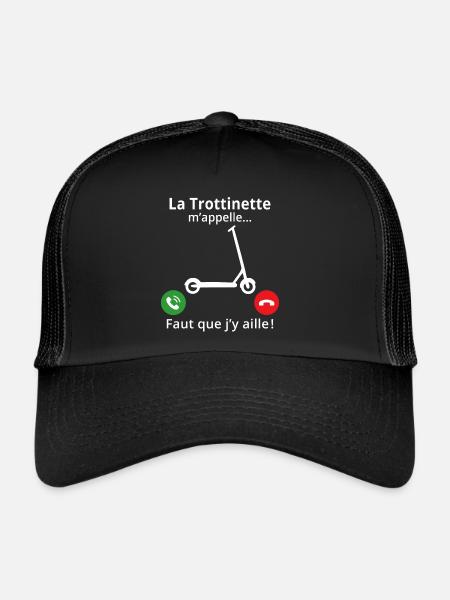 la trottinette m'appelle faut que j'y aille - Casquette trucker  - noir/noir - Devant