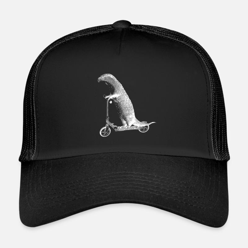 rollender Otter - Trucker Cap - Schwarz/Schwarz
