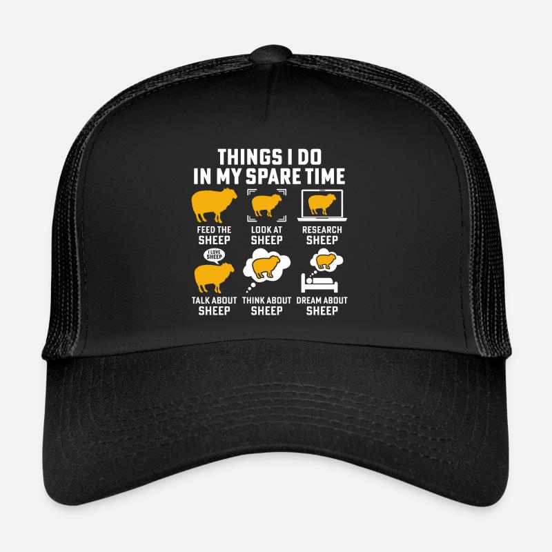 Things i do in my spare time Sheep funny sheep Trucker Cap