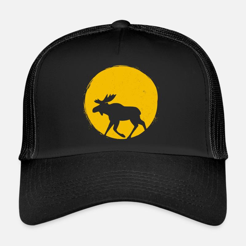 Suède Moose Silhouette Sun Gift Casquette trucker 