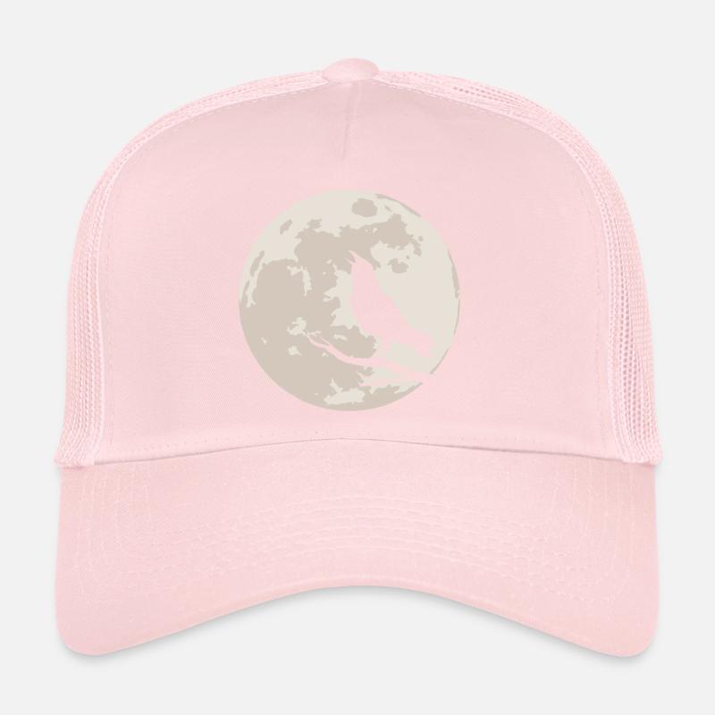 Krähe Silhouette vor Vollmond Trucker Cap