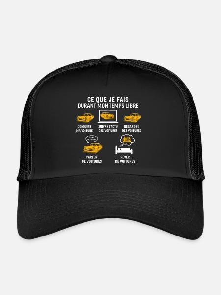 conduire ma voiture cadeau classique voitures - Casquette trucker  - noir/noir - Devant