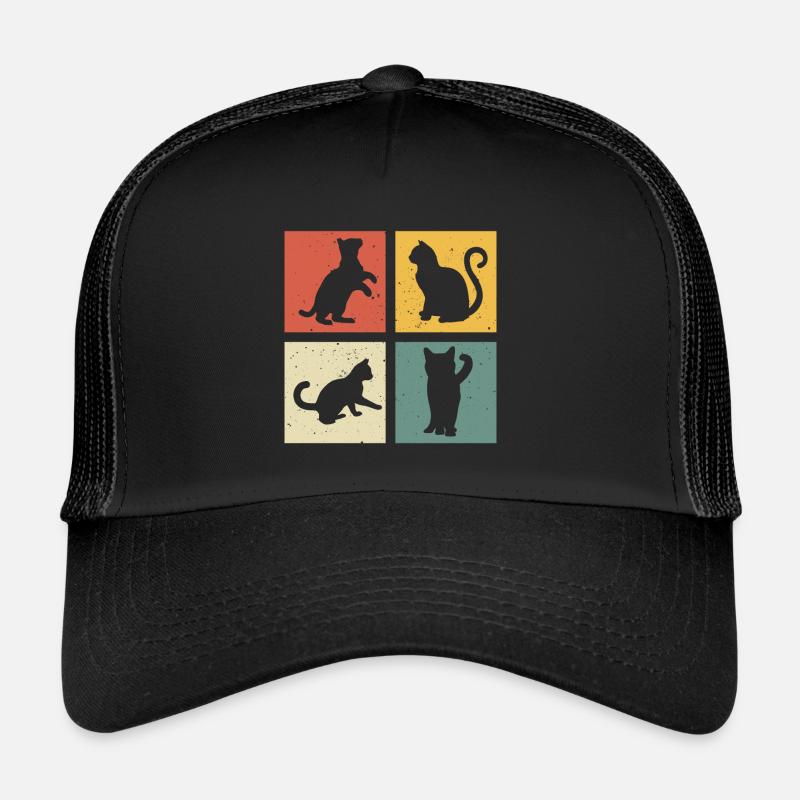 retro chat t-shirt chats chaton Casquette trucker 