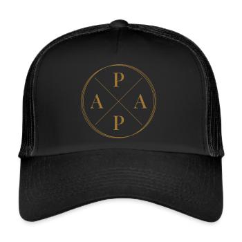 Papa Vater Vatertag - Trucker Cap - Schwarz/Schwarz - Vorne