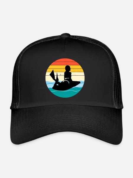 Bodyboard Bodyboarder Water Sport Vintage Rétro - Casquette trucker  - noir/noir - Devant