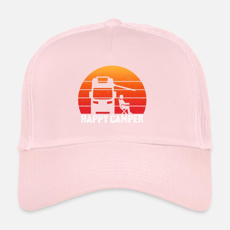 Retro Sonnenuntergang Happy Camper Camping Auto Camping Trucker Cap
