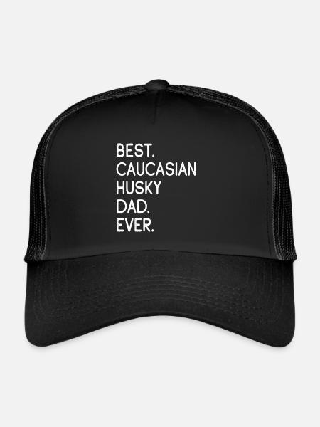 Caucasian Husky Dad - Trucker Cap - Schwarz/Schwarz