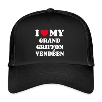 J’aime mon Grand Griffon Vendéen - Casquette trucker  - noir/noir - Devant