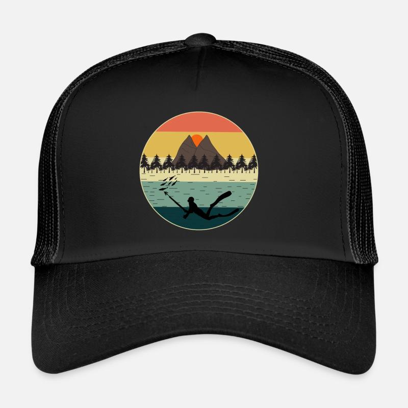 Speerfischen Speerfischen Vintage Retro - Trucker Cap - Schwarz/Schwarz