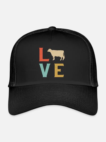 j'aime les vaches t-shirt vache - Casquette trucker  - noir/noir - Devant