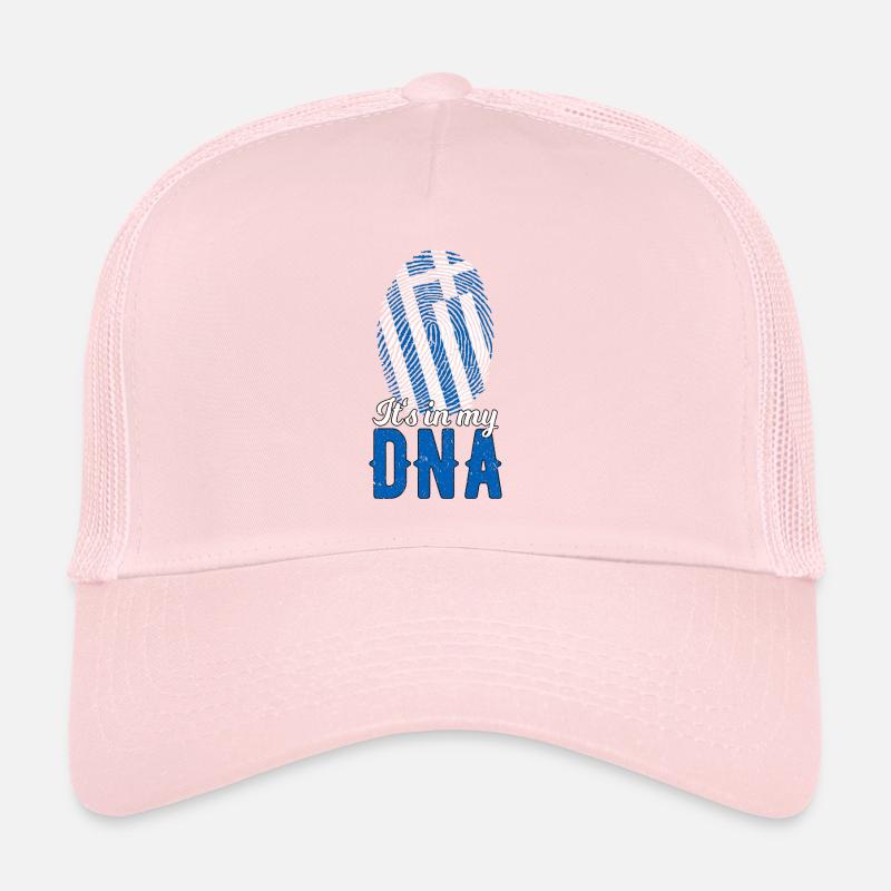 Grèce ADN Drapeau grec Empreinte digitale Casquette trucker 