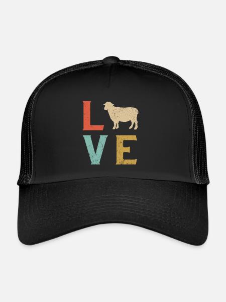 j'aime les moutons t-shirt mouton - Casquette trucker  - noir/noir - Devant