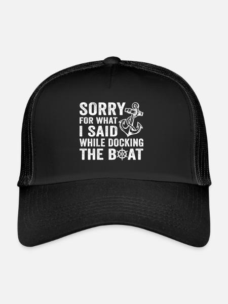 Désolé pour ce que j’ai dit en amarrant le bateau - Casquette trucker  - noir/noir - Devant