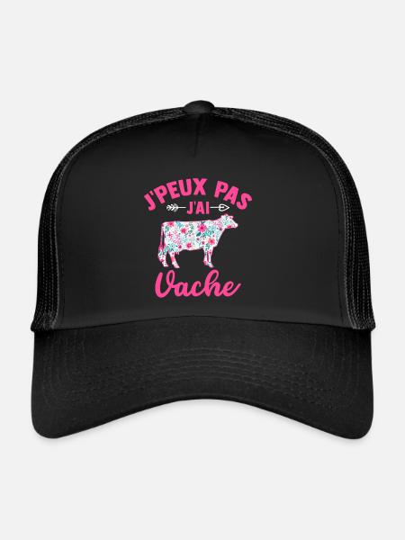 J'peux pas j'ai vache - Casquette trucker  - noir/noir - Devant