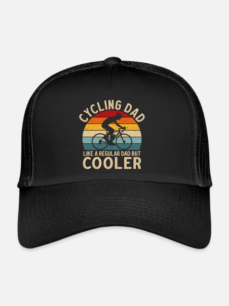 cycling dad like a regular dad but cooler - Trucker Cap - black/black - Front
