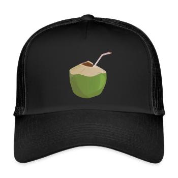 Drink Coconut - Green - Trucker Cap - black/black - Front