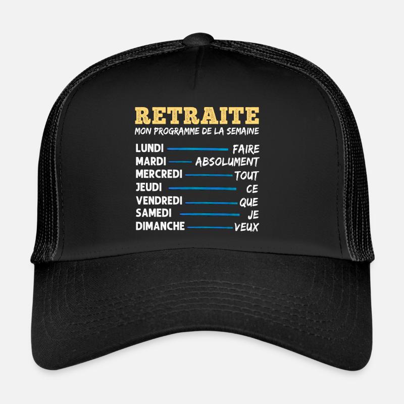Retraite mon programme humour retraité cadeau Casquette trucker 