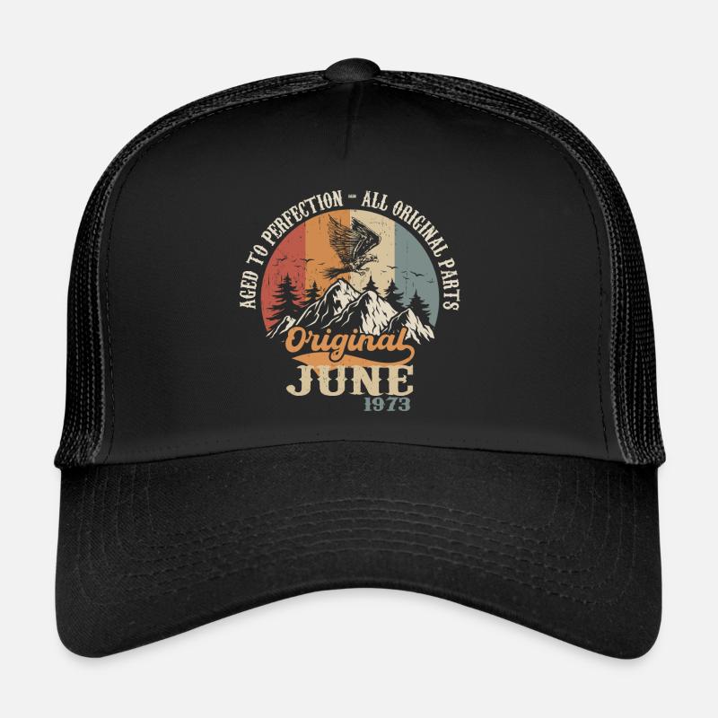 Juni 1973 Original - Aged To Perfection 1973 Juni - Trucker Cap - Schwarz/Schwarz