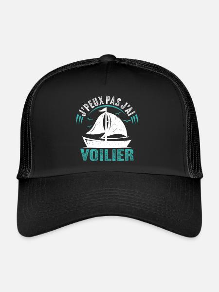 J'Peux Pas J ai Voilier 23 - Casquette trucker  - noir/noir - Devant